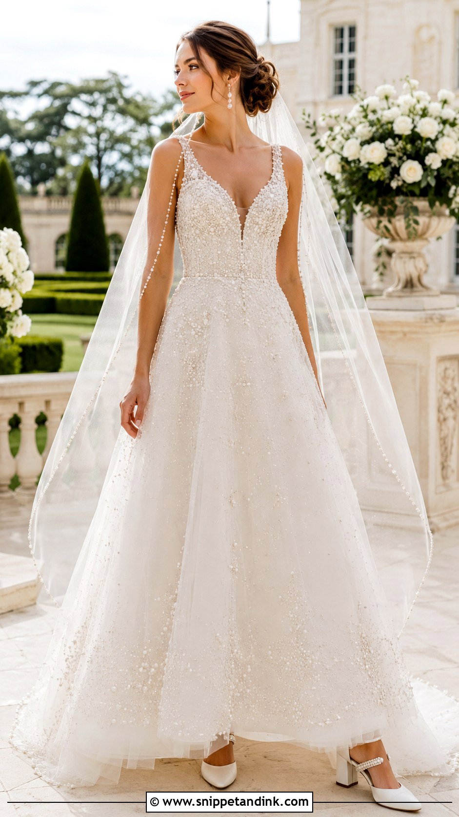 Pearl And Crystal Wedding Dress - Snippet and Ink - 20 Bling Wedding Dresses