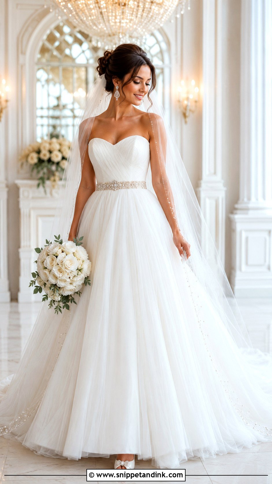 Pearl And Crystal Wedding Dress Belt With Princess Gown - Snippet and Ink - 20 Wedding Dress Belt Ideas