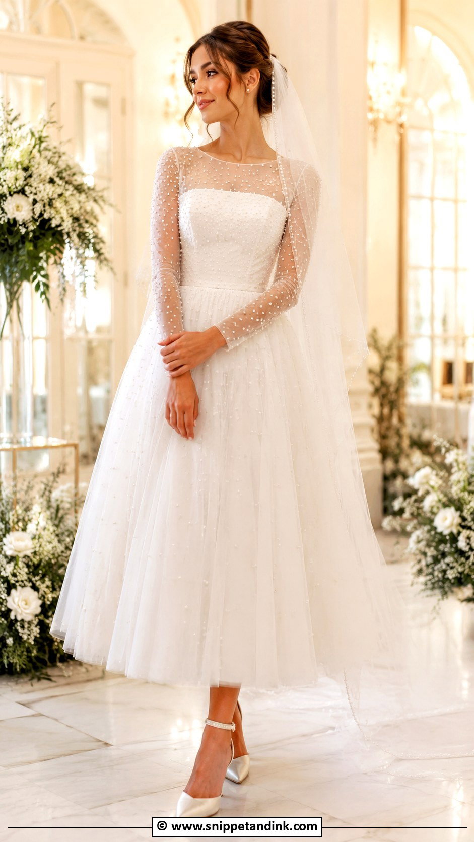 Pearl Ankle Length Wedding Dress - Snippet and Ink - 30 Ankle Length Wedding Dress Ideas