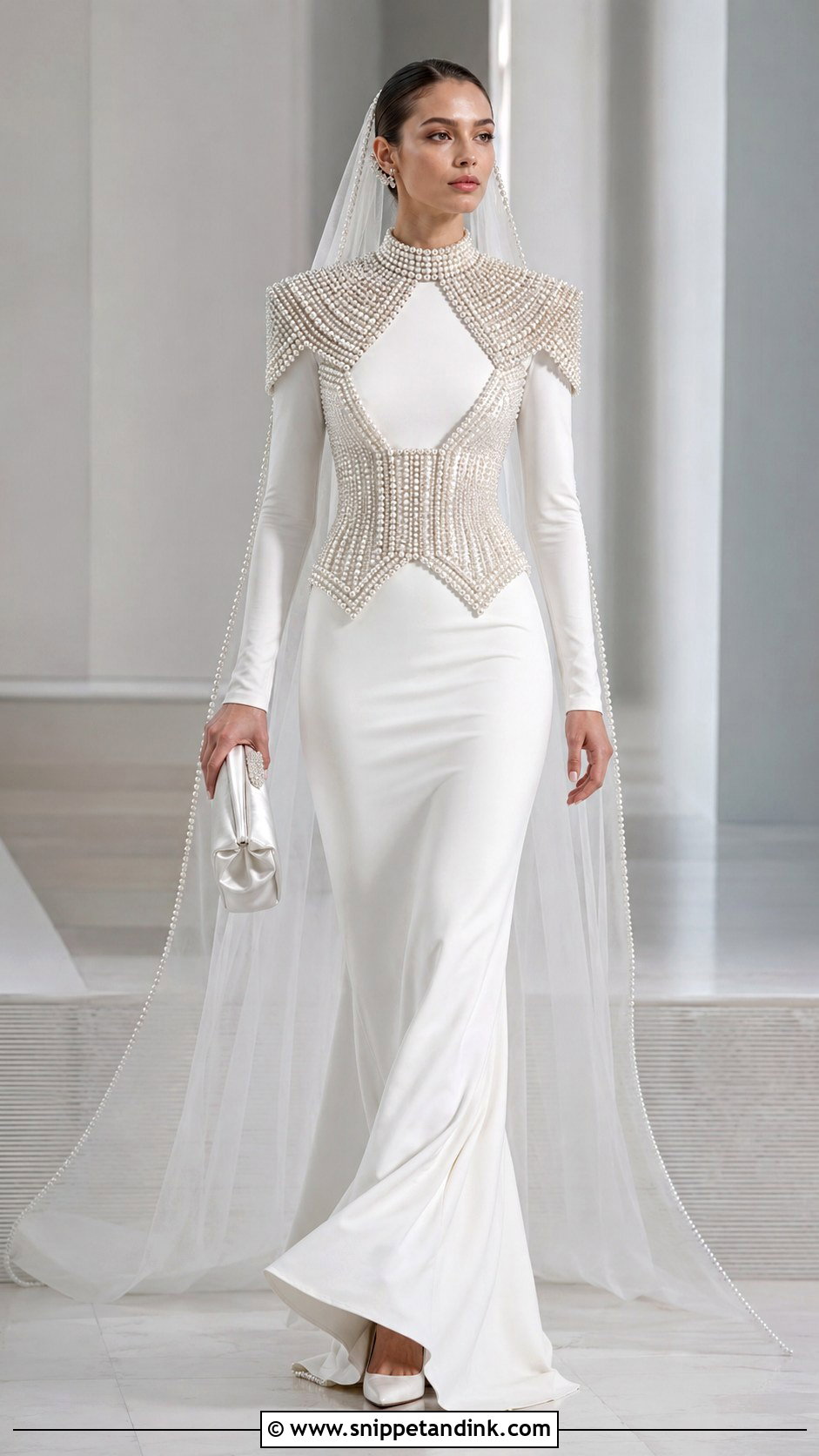 Pearl Armor Wedding Dress - Snippet and Ink - 20 Futuristic Wedding Dress Ideas