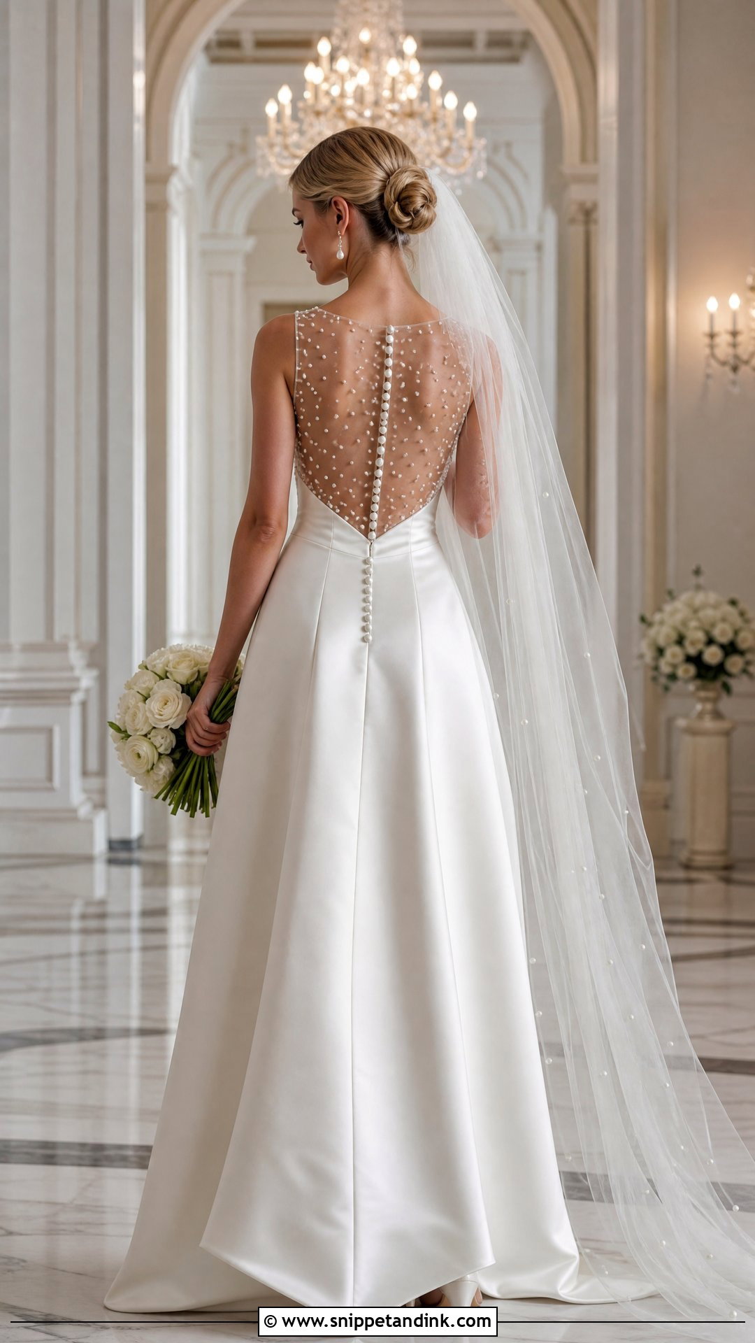 Pearl Back Satin A Line Wedding Dress - Snippet and Ink - 20 Satin Aline Wedding Dress Ideas