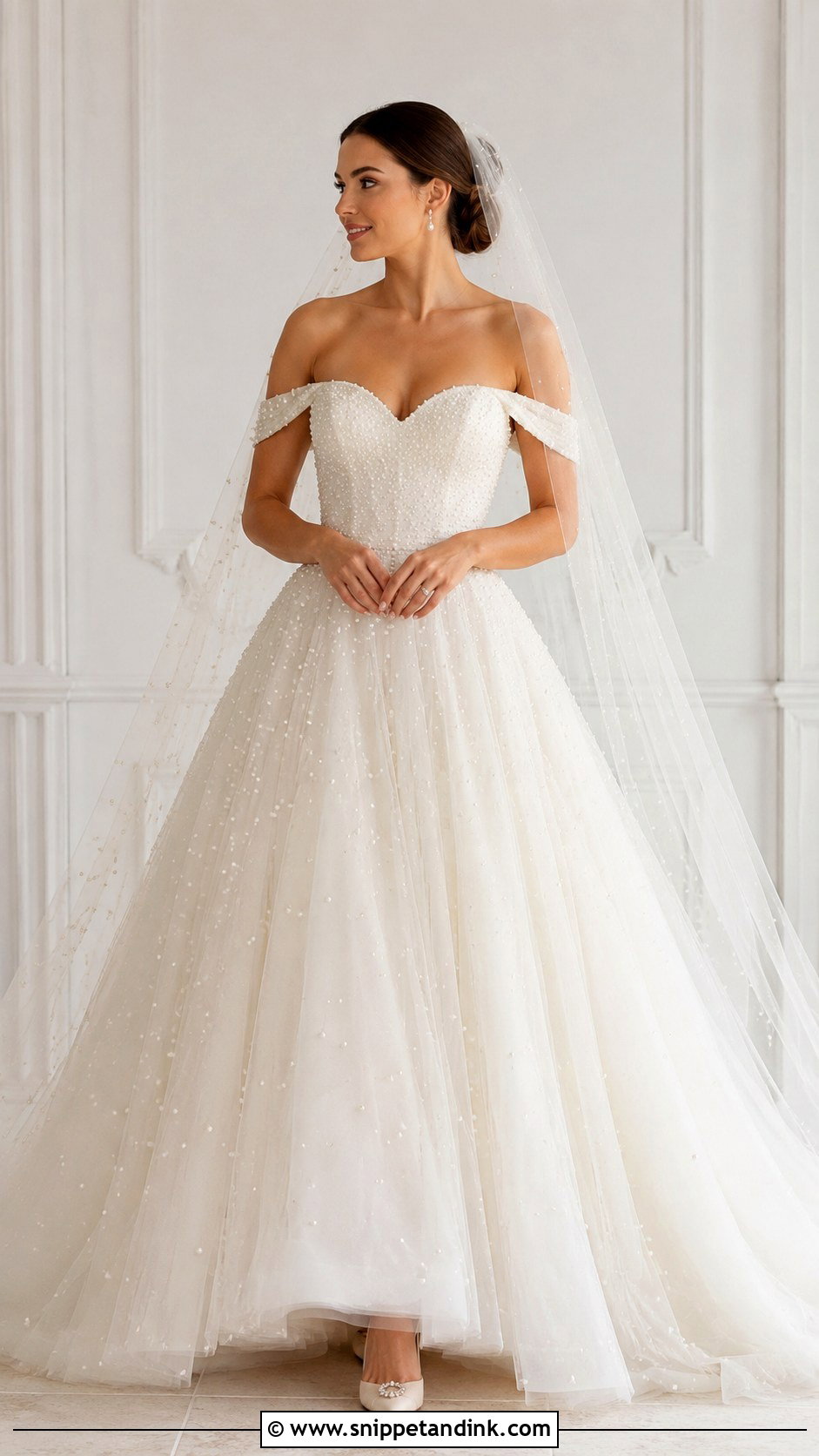 Pearl Ball Gown Wedding Dress - Snippet and Ink - 30 Wedding Ball Gown Ideas