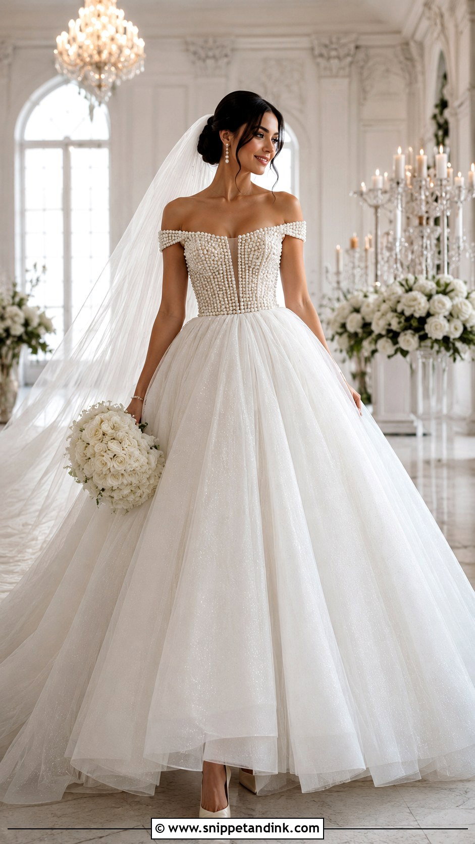 Pearl Ball Gown Wedding Dress - Snippet and Ink - 25 Pearls Wedding Dresses