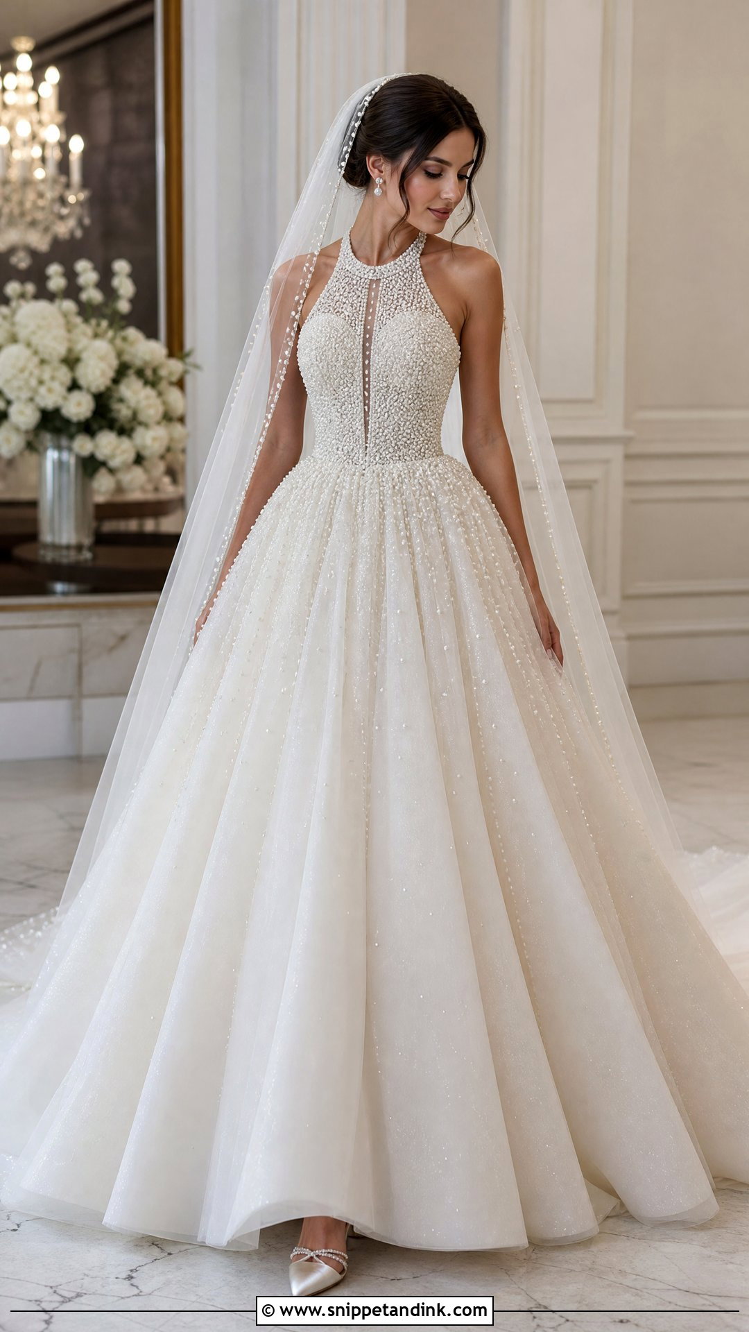 Pearl Ball Gown Wedding Dress - Snippet and Ink - 25 Wedding Dress Pearls Ideas