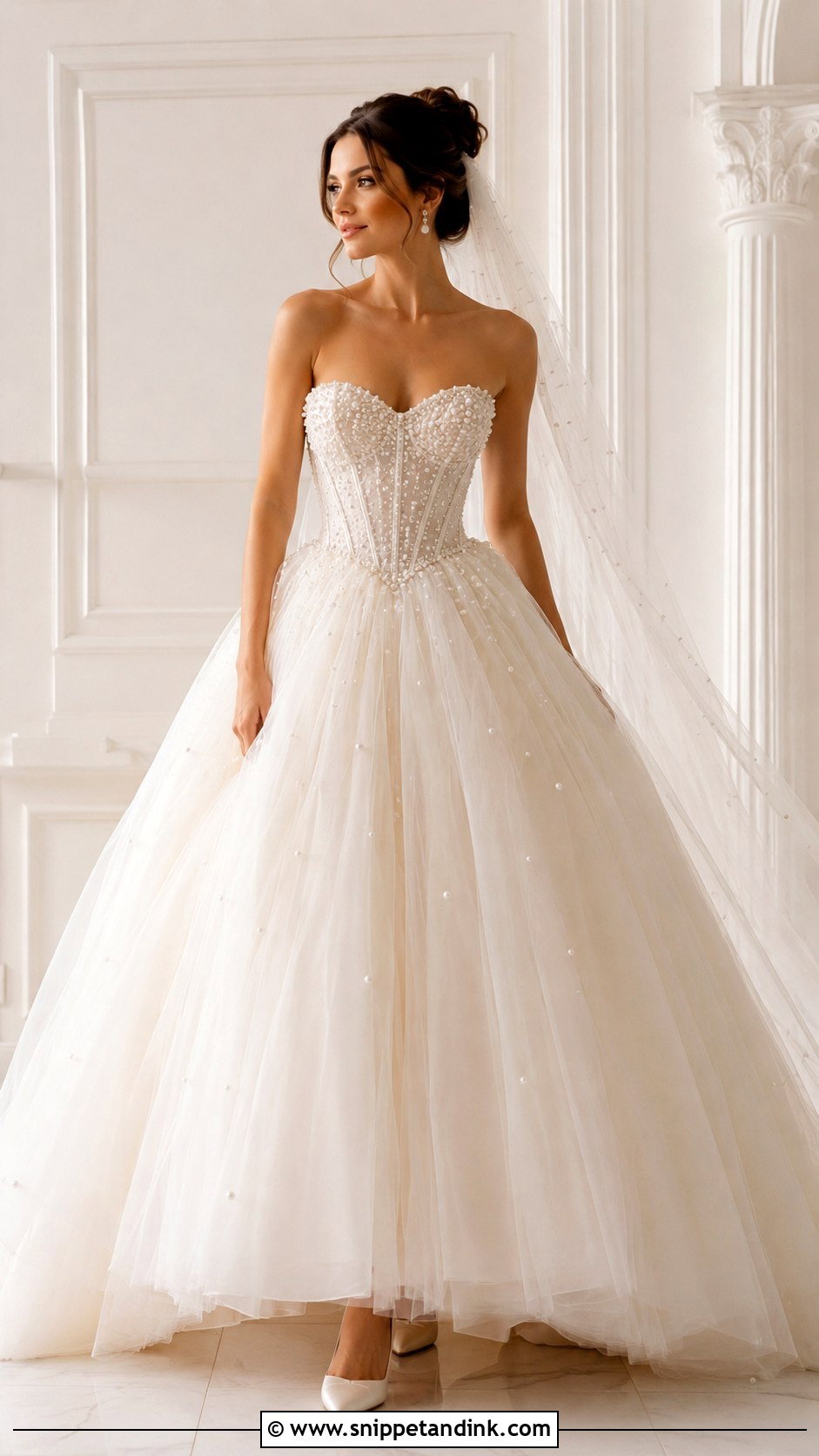 Pearl Ball Gown Wedding Dress - Snippet and Ink - 25 Wedding Dresses with Pearls