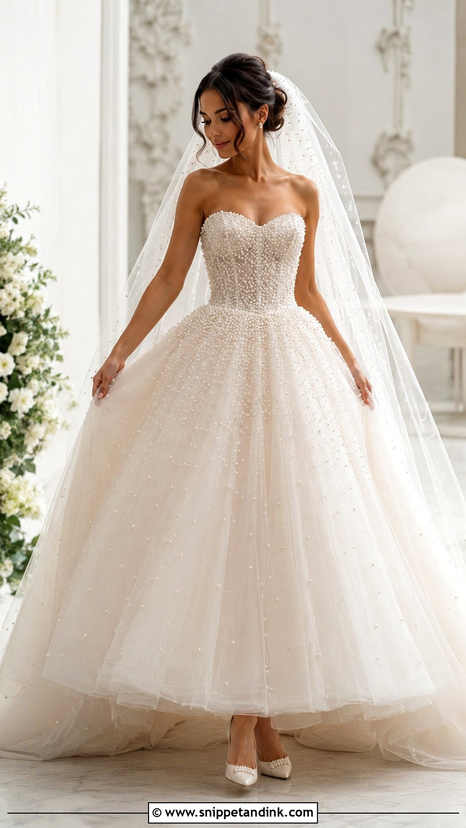 Pearl Ballgown Wedding Dress - Snippet and Ink - 25 Elegant Wedding Dress Ballgown Fairytale Ideas