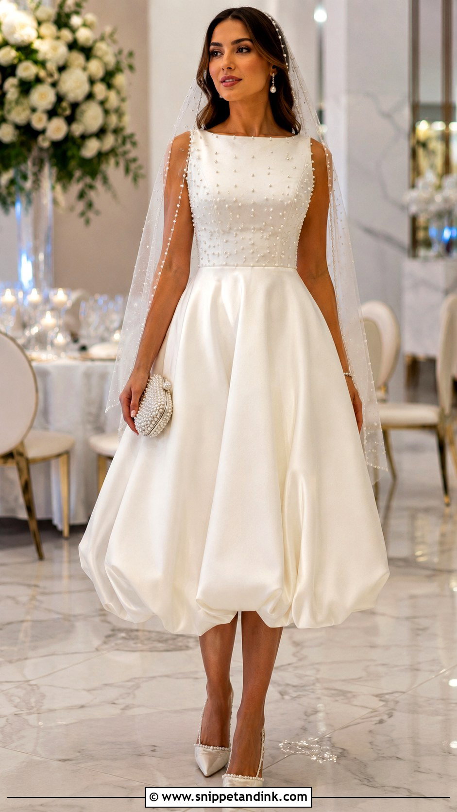 Pearl Balloon Wedding Dress - Snippet and Ink - 20 Balloon Wedding Dress Ideas