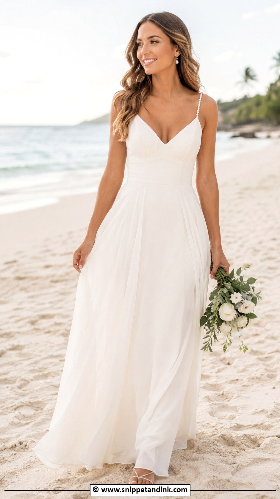 Pearl Beach Wedding Dress - Snippet and Ink - 35 Pearl Wedding Dress Ideas