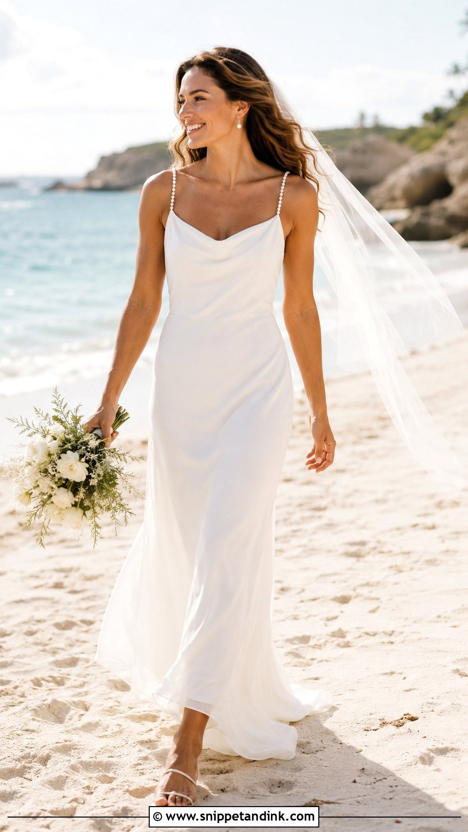 Pearl Beach Wedding Dress - Snippet and Ink - 25 Pearls Wedding Dresses