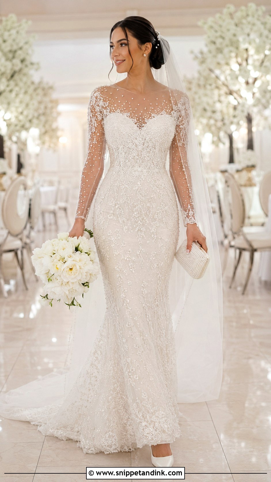 Pearl Beaded Anastasia Wedding Dress - Snippet and Ink - 20 Anastasia Wedding Dress Ideas