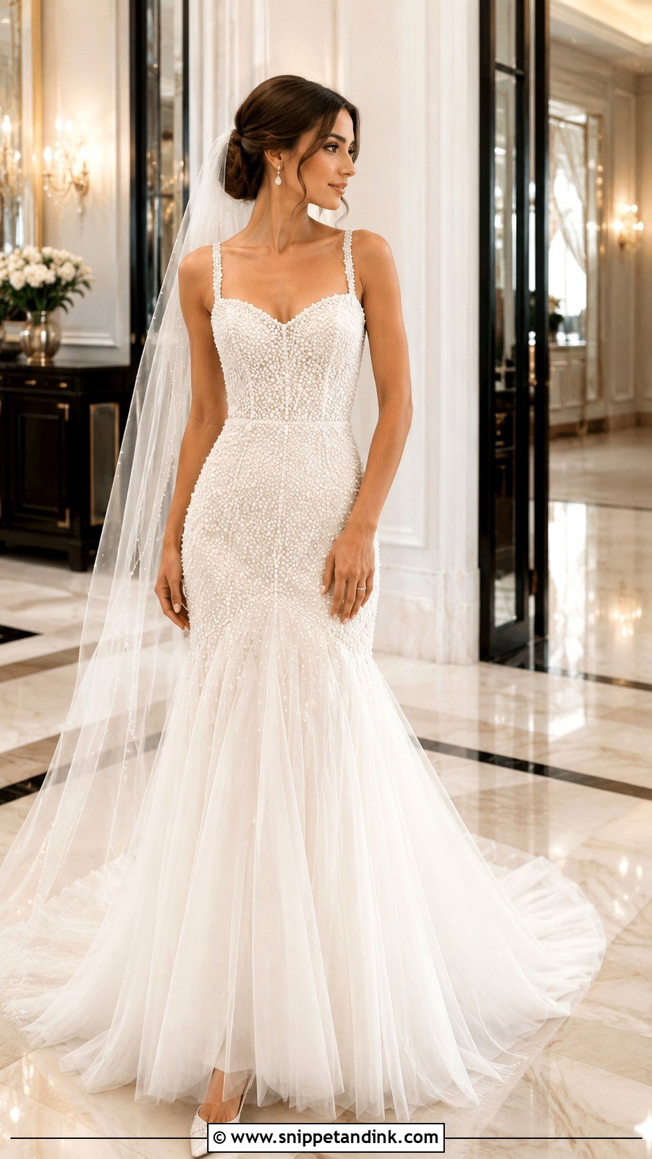 Pearl Beaded Angel Wedding Dress - Snippet and Ink - 20 Angel Wedding Dress Ideas