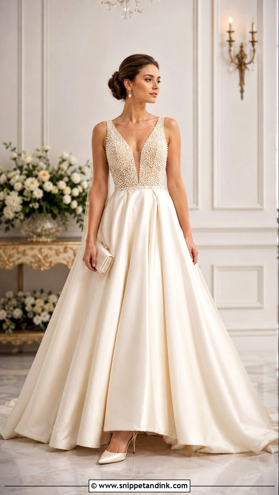 Pearl Beaded Ballgown - Snippet and Ink - 25 Fairytale Ballgown Ideas
