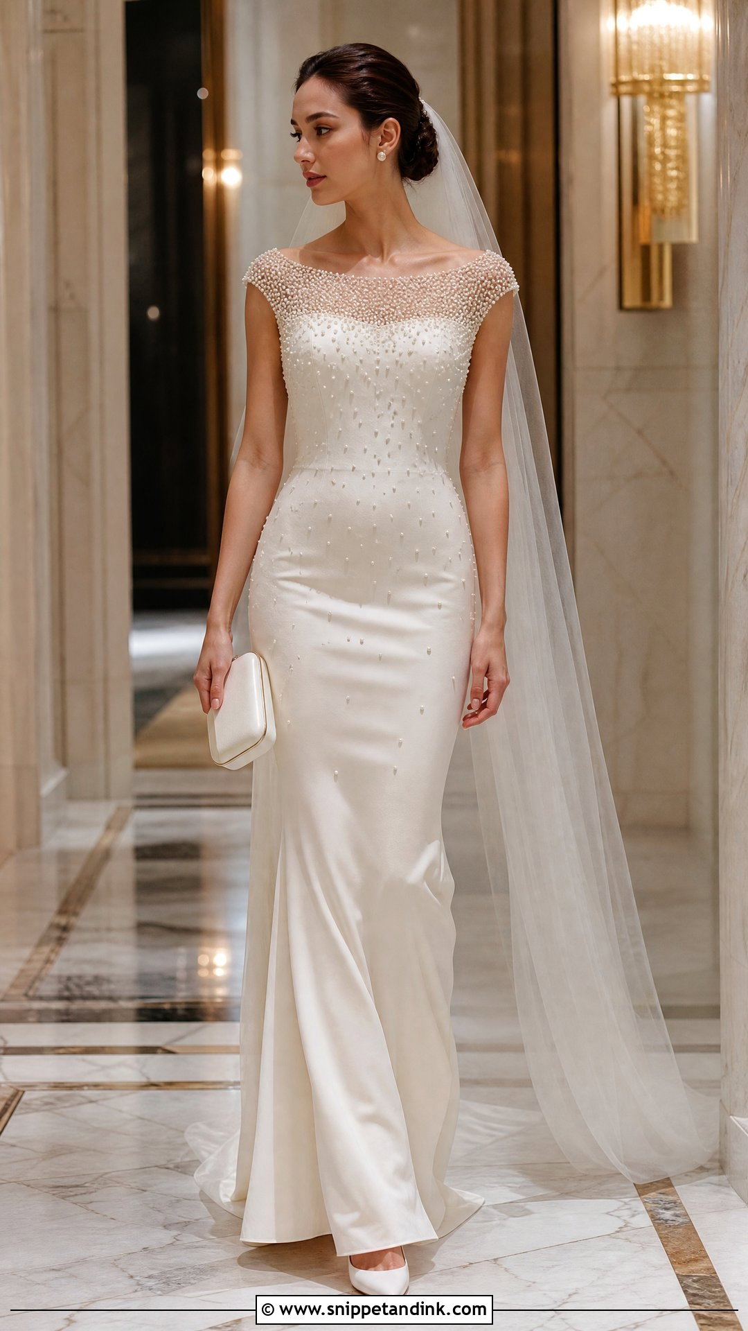 Pearl Beaded Bridal Dress - Snippet and Ink - 20 Bridal Women Ideas