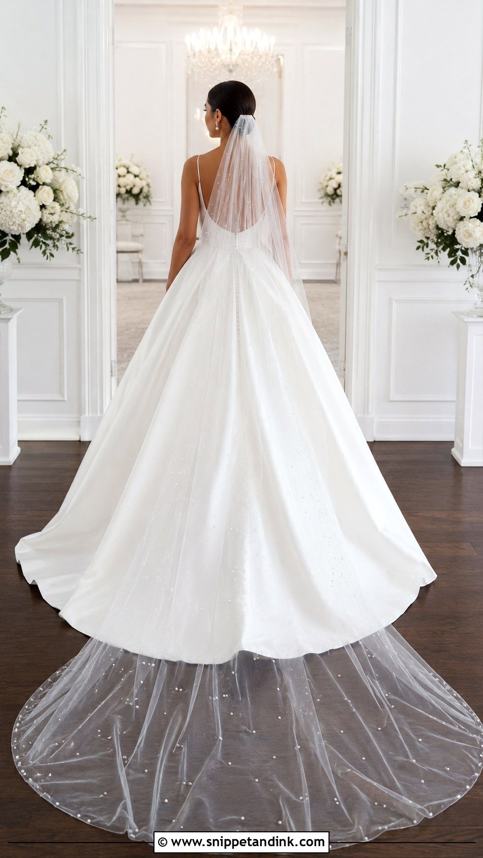 Pearl Beaded Cathedral Veil - Snippet and Ink - 25 Beaded Veil Ideas