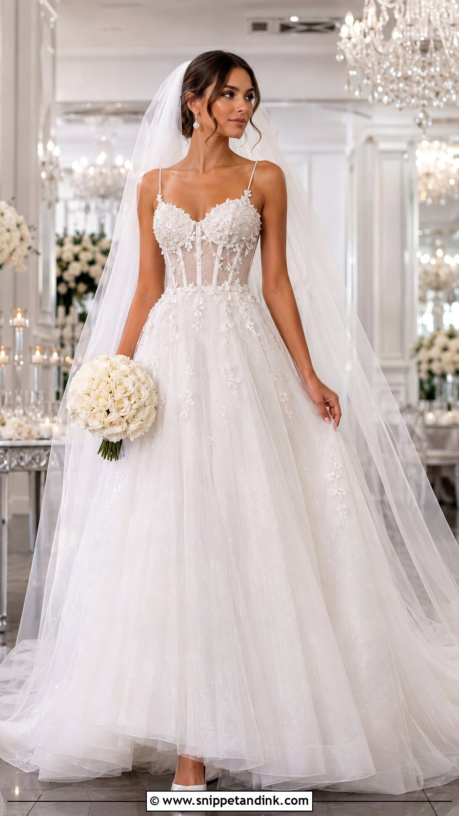 Pearl Beaded Evangeline Wedding Dress - Snippet and Ink - 20 Evangeline Wedding Dress Ideas
