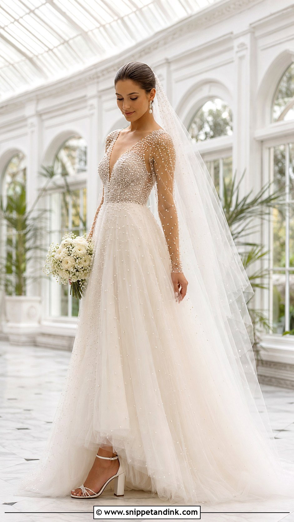 Pearl Beaded Fairy Bride Dress - Snippet and Ink - 20 Fairy Bride Dress Ideas