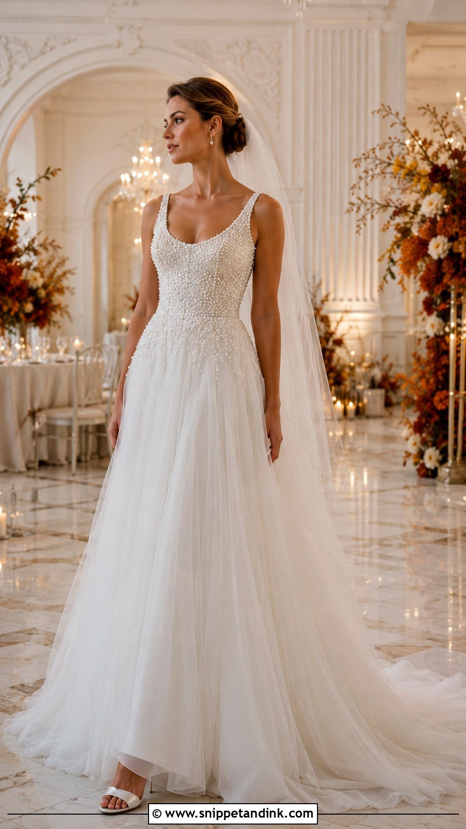 Pearl Beaded Fall Bridal Dress - Snippet and Ink - 20 Fall Bridal Dresses