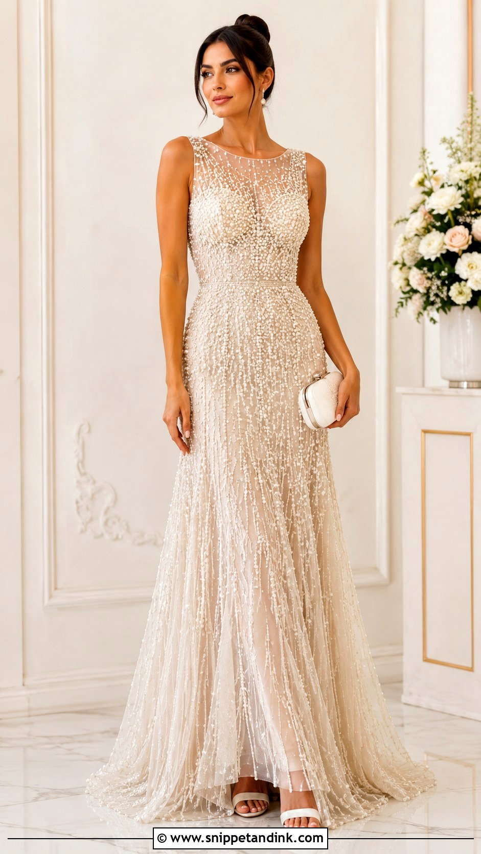 Pearl Beaded Gown - Snippet and Ink - 25 Fairytale Gowns