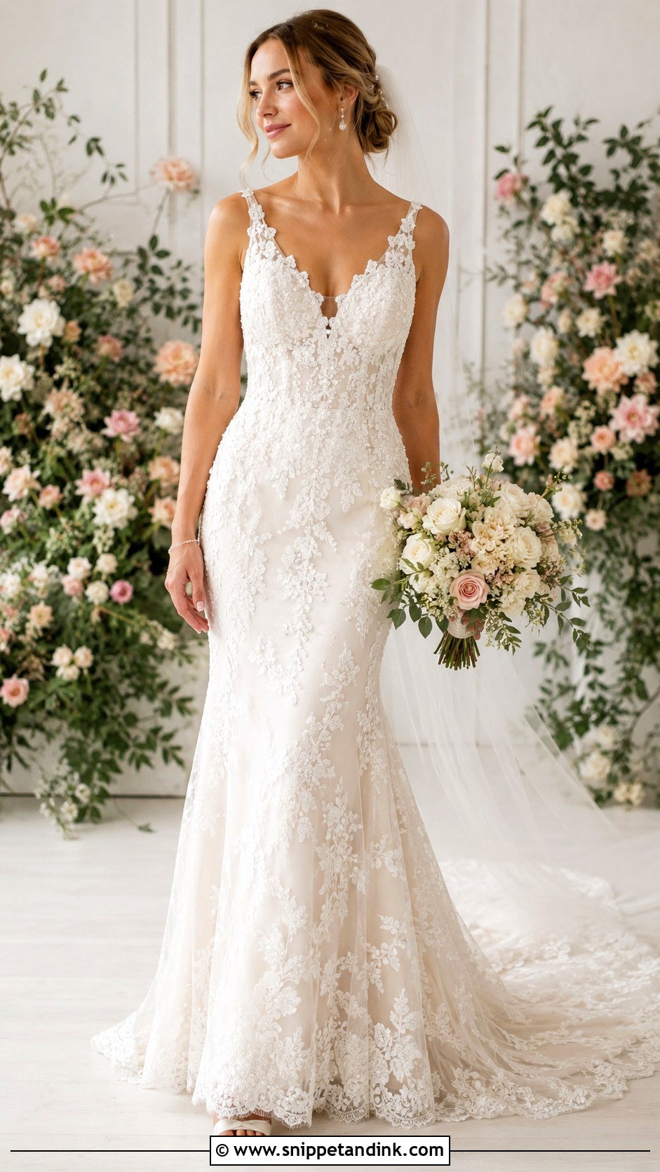 Pearl Beaded Lace Wedding Dress - Snippet and Ink - 25 Pearl Beaded Wedding Dress Ideas