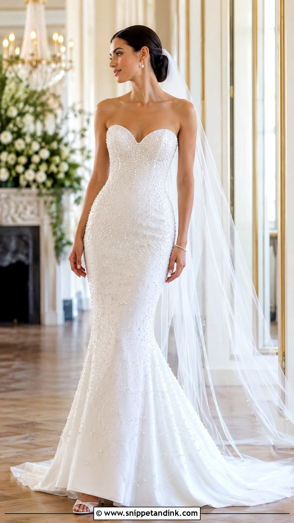 Pearl Beaded Mermaid Bridal Dress - Snippet and Ink - 20 Mermaid Bridal Dresses