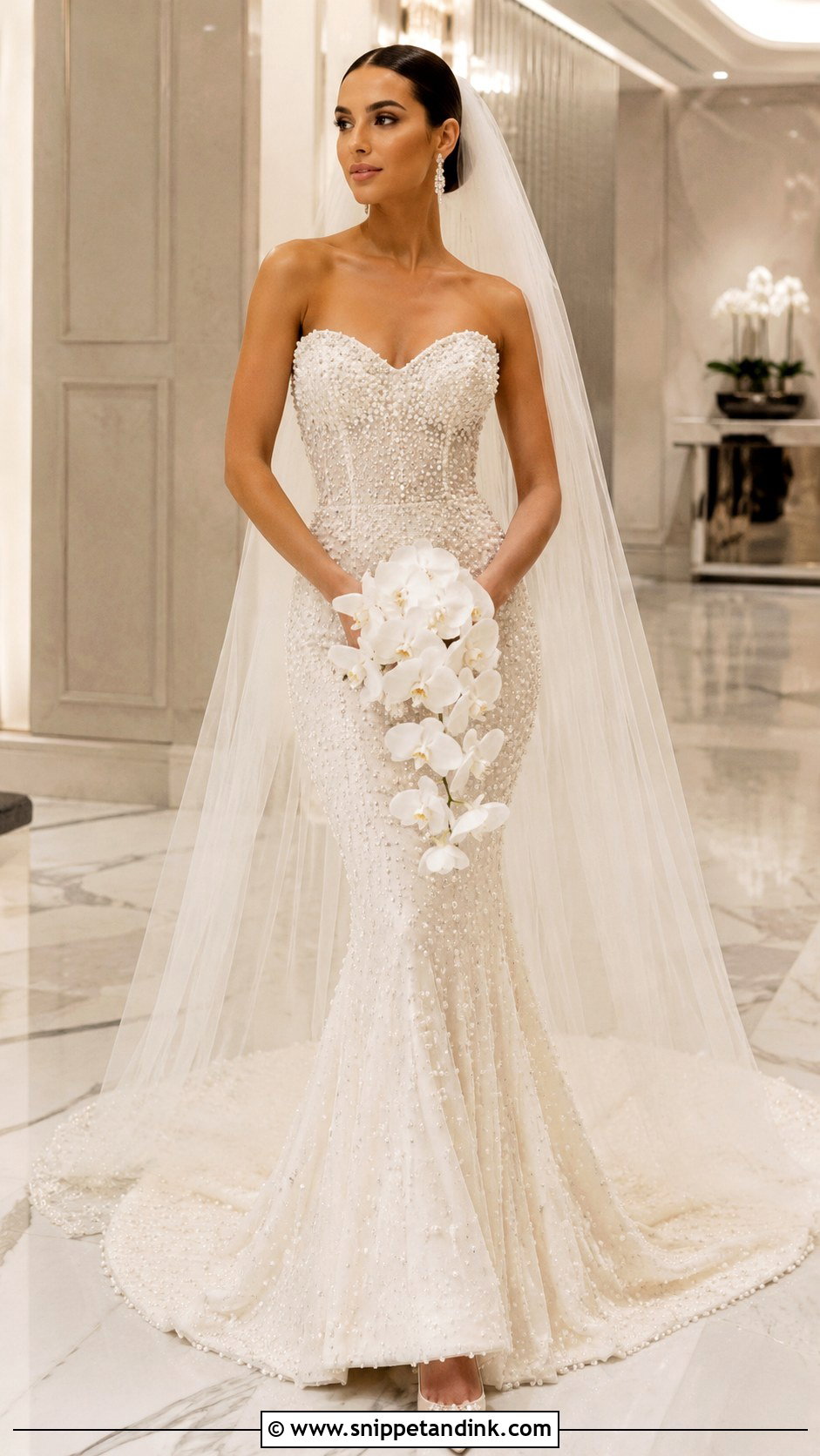 Pearl Beaded Mermaid Wedding Dress - Snippet and Ink - 20 Extra Wedding Dresses