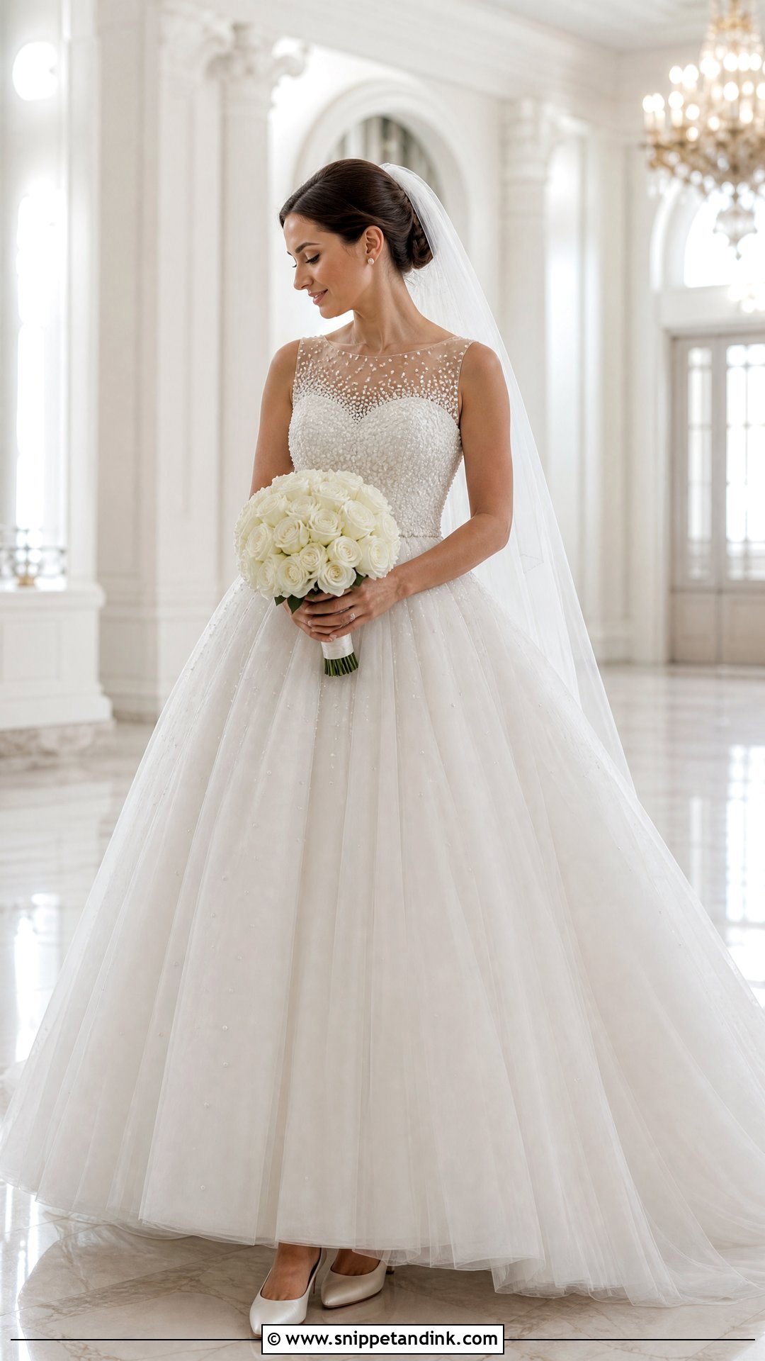 Pearl Beaded Princess Wedding Dress - Snippet and Ink - 20 Timeless Wedding Dress Princess Ideas