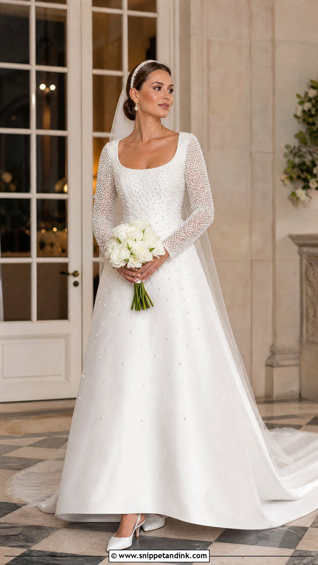 Pearl Beaded Royal Bride Dress - Snippet and Ink - 20 Royal Bride Dress Ideas