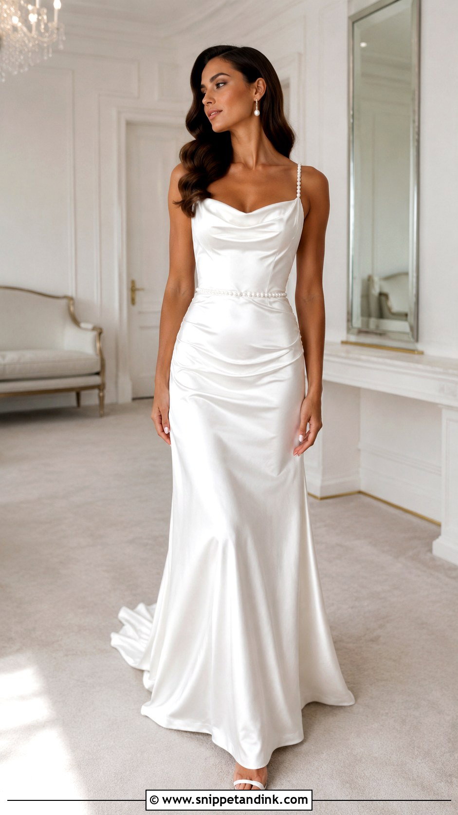 Pearl Beaded Satin Wedding Dress - Snippet and Ink - 25 Pearl Beaded Wedding Dress Ideas