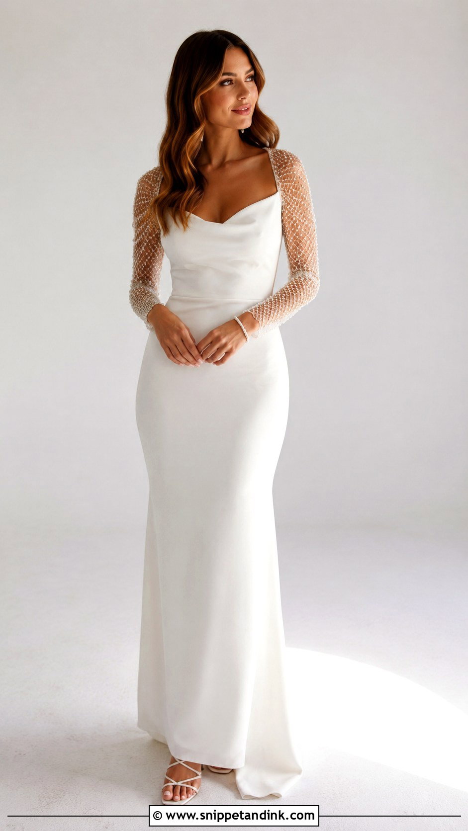 Pearl Beaded Sheath Wedding Dress - Snippet and Ink - 25 Pearl Beaded Wedding Dress Ideas