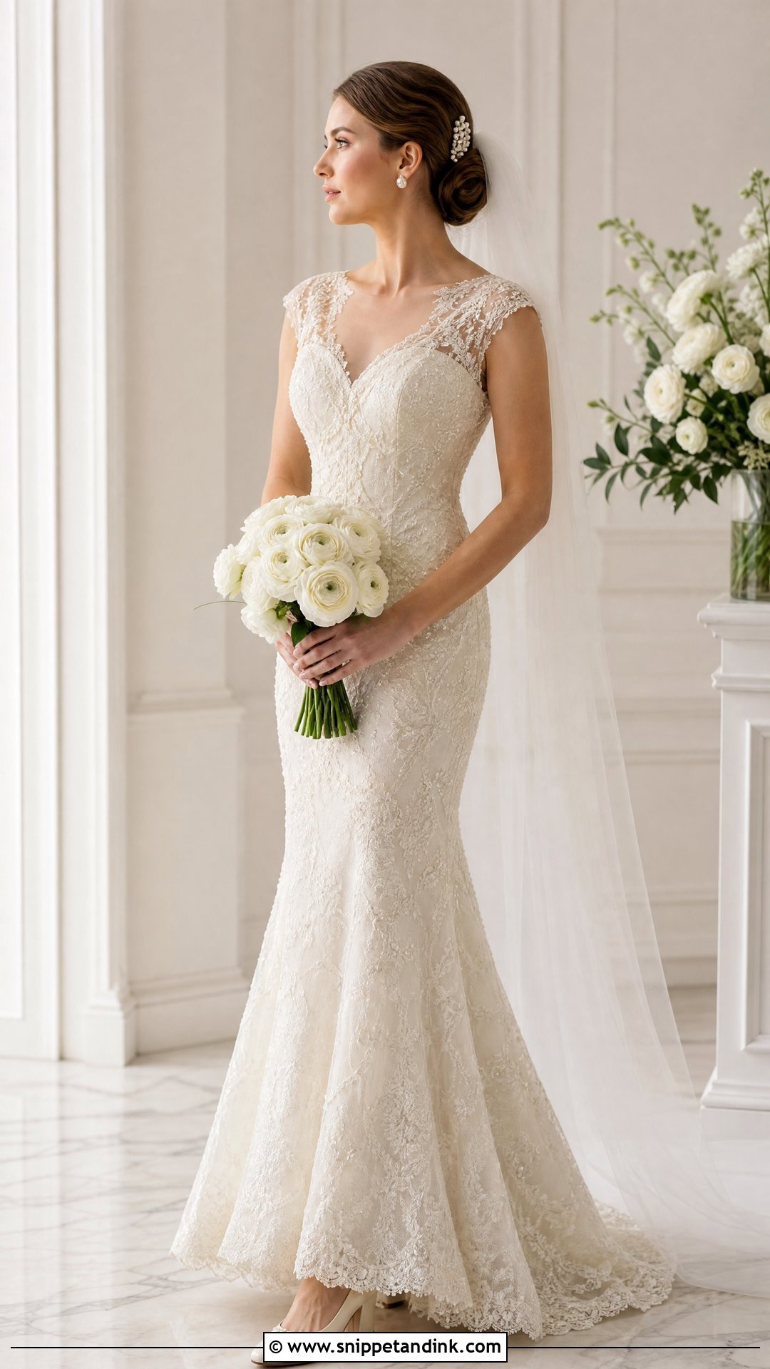 Pearl Beaded Vintage Mermaid Wedding Dress - Snippet and Ink - 20 Vintage Mermaid Wedding Dress Ideas