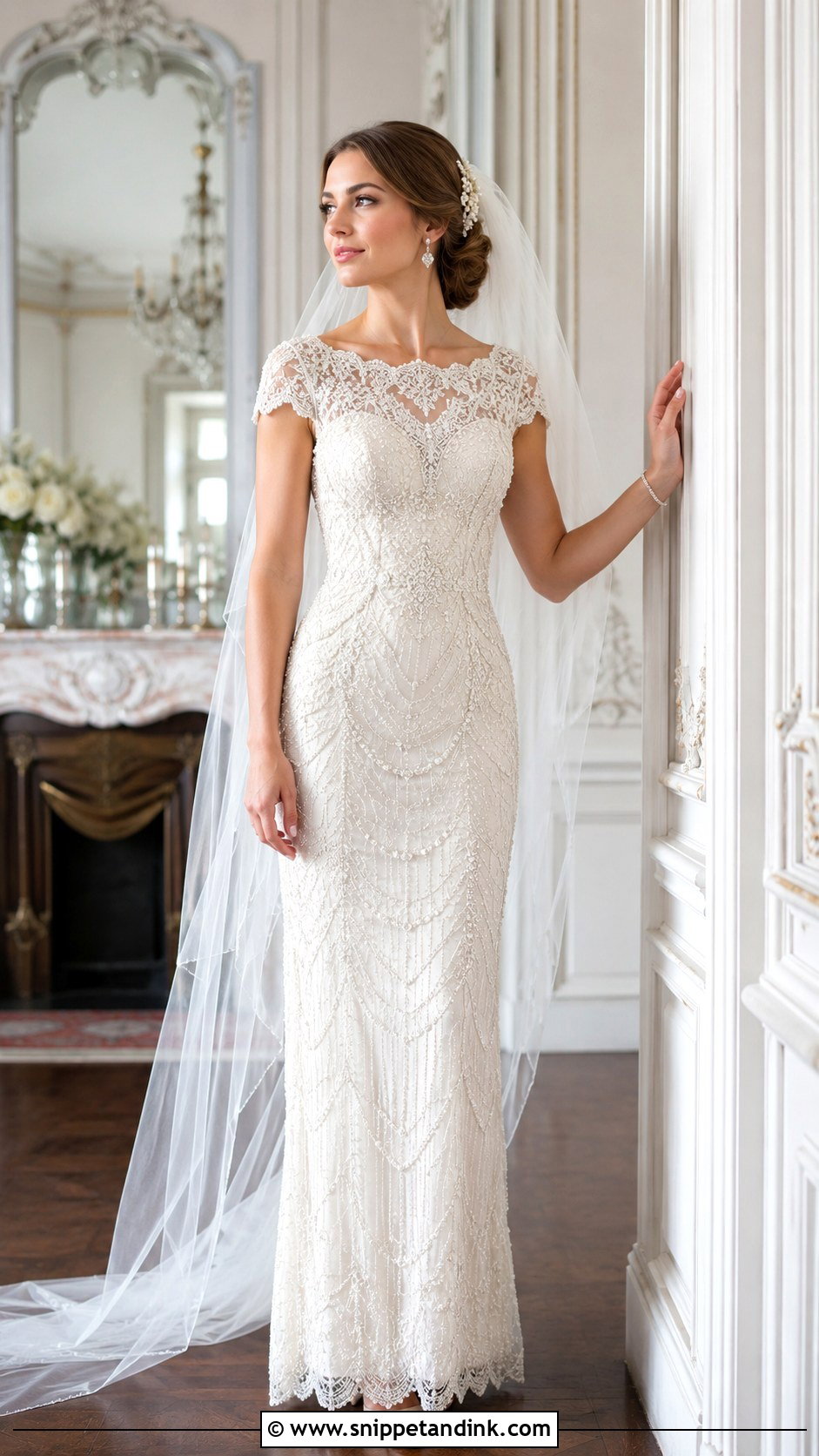 Pearl Beaded Vintage Wedding Dress - Snippet and Ink - 25 Pearl Beaded Wedding Dress Ideas