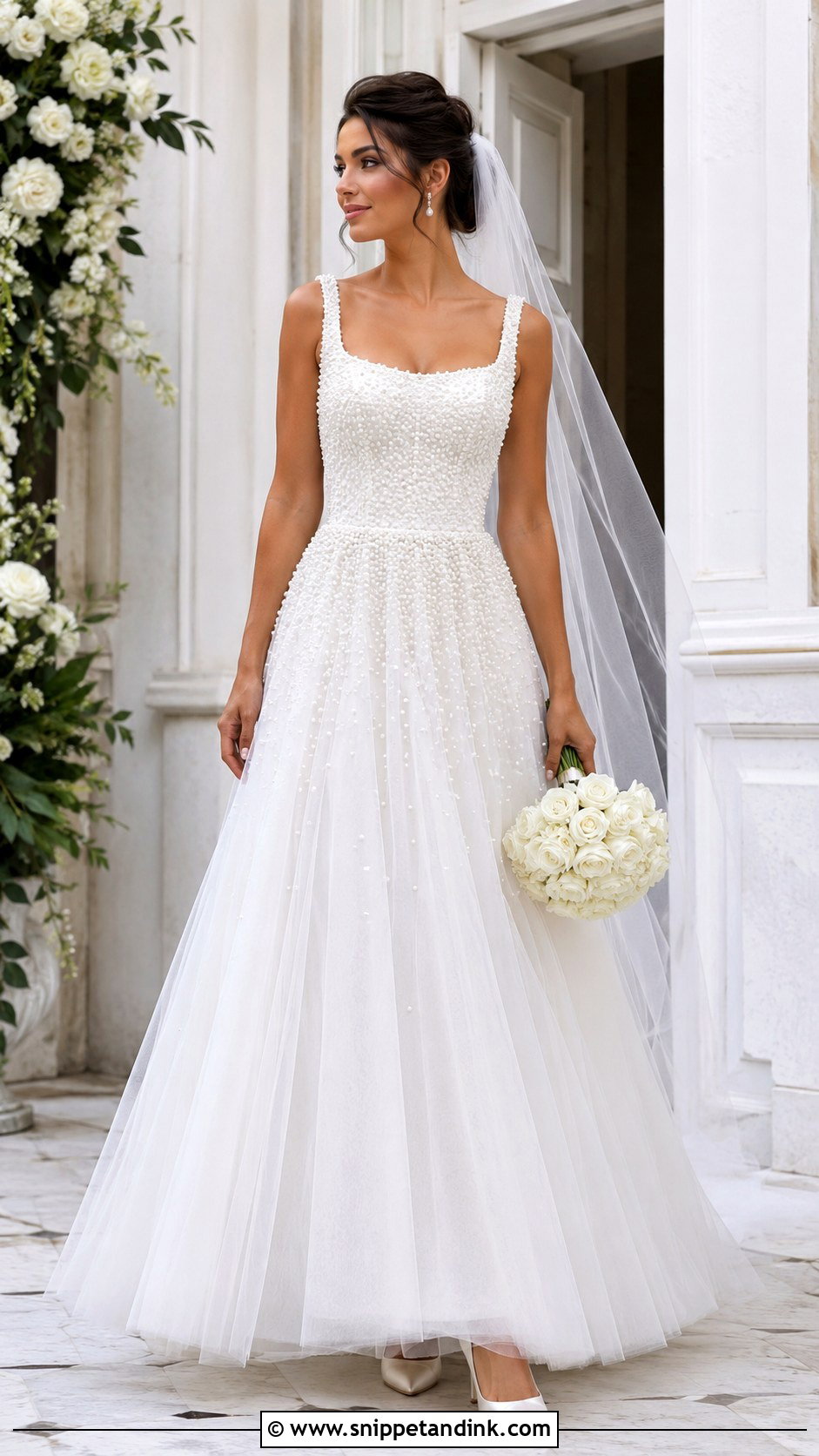 Pearl Beaded Wedding Dress - Snippet and Ink - 20 Wedding Dress Details Ideas
