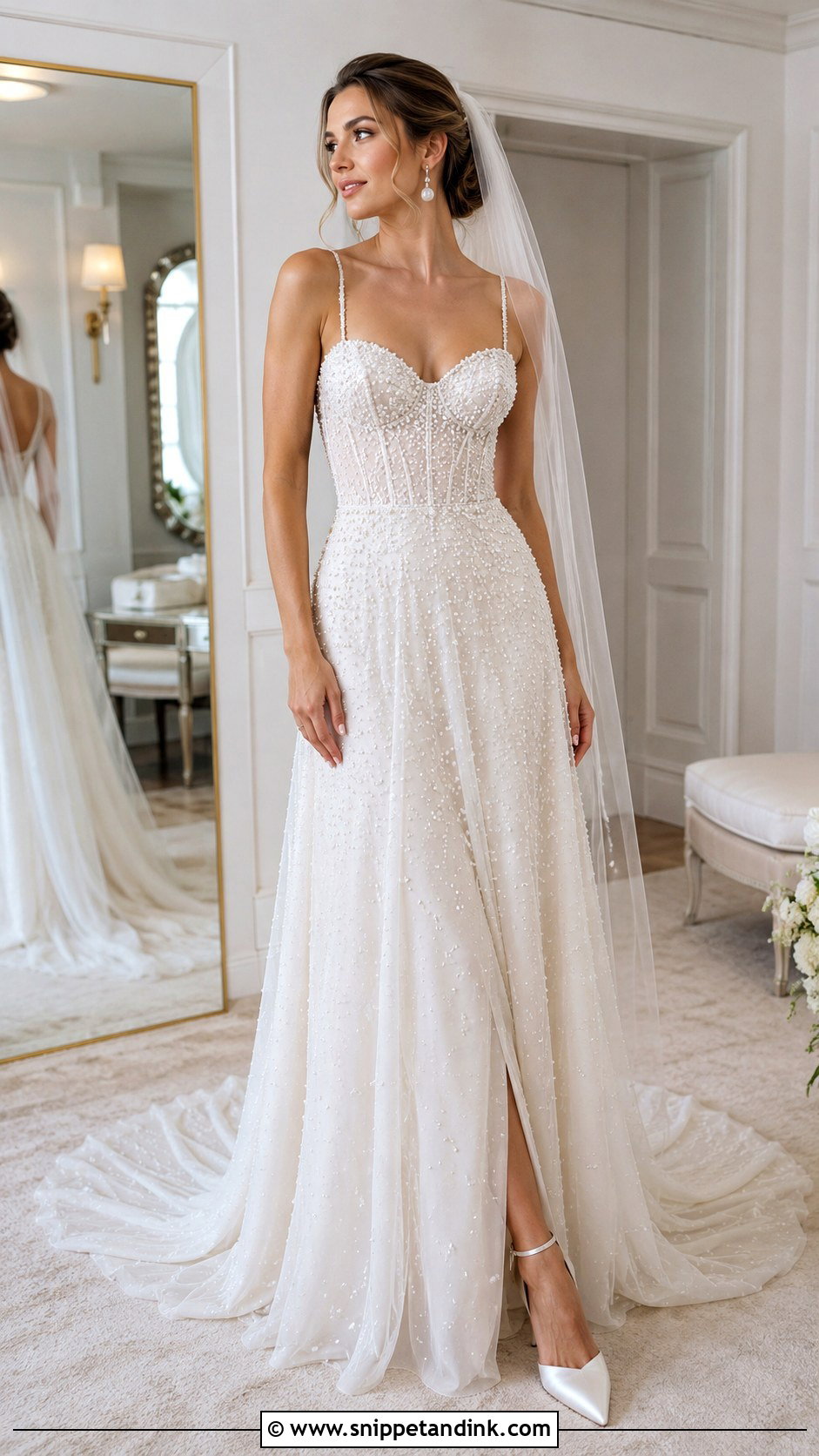 Pearl Beaded Wedding Dress - Snippet and Ink - 25 Classic Elegant Wedding Dress Ideas