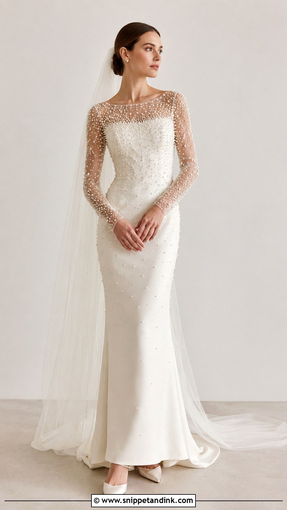 Pearl Beaded Wedding Dress - Snippet and Ink - 25 Modern Vintage Wedding Dress Ideas