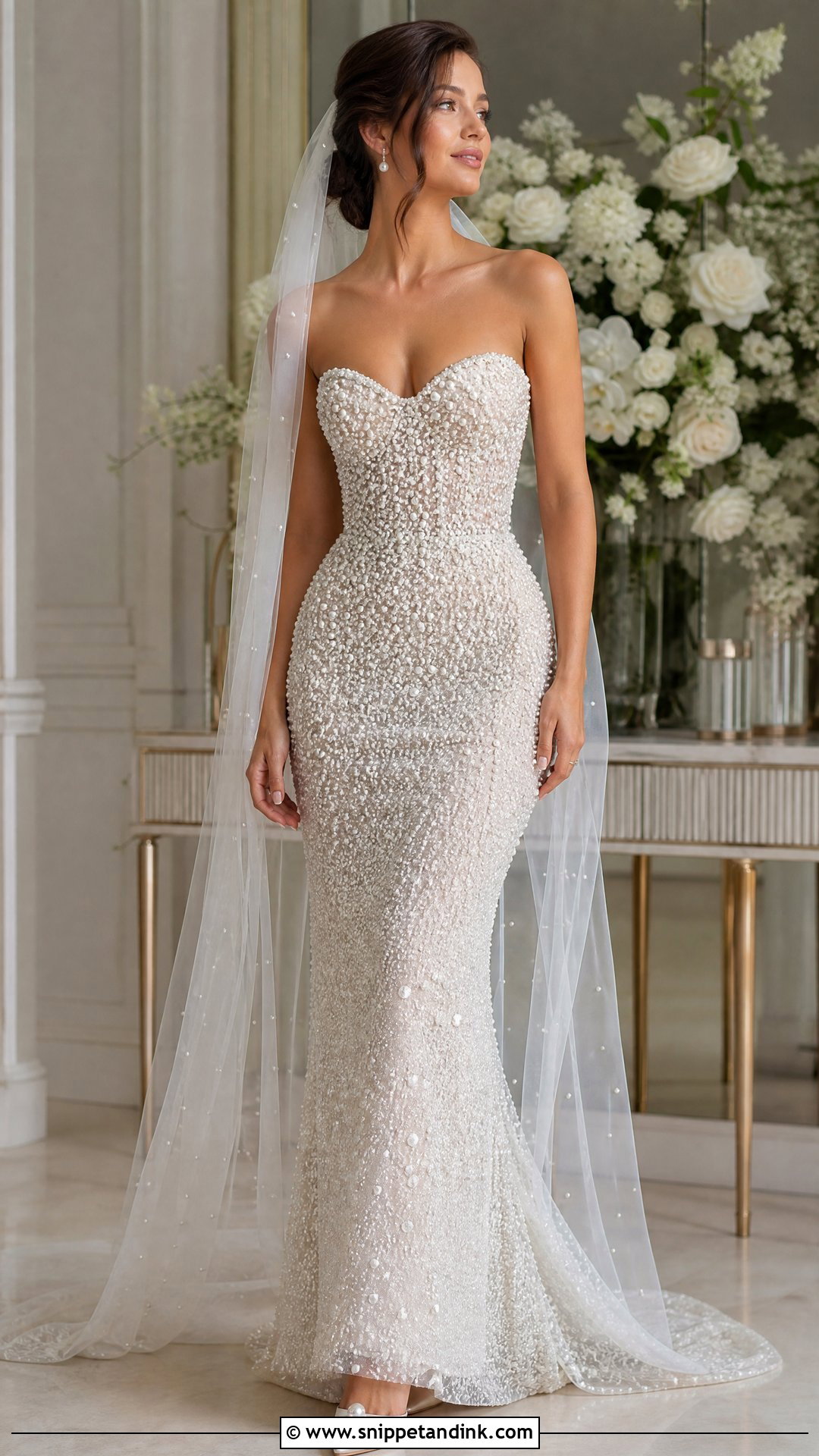 Pearl Beaded Wedding Dress - Snippet and Ink - 25 Wedding Dresses Inspiration