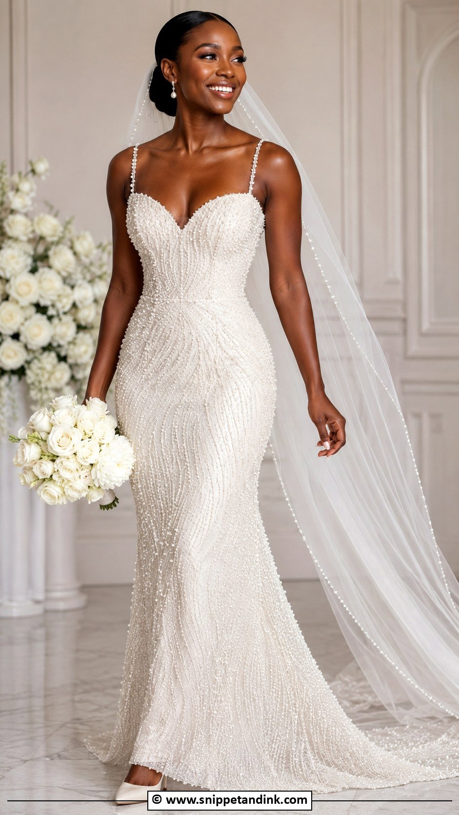 Pearl Beaded Wedding Dress - Snippet and Ink - 30 Wedding Dresses Black Women