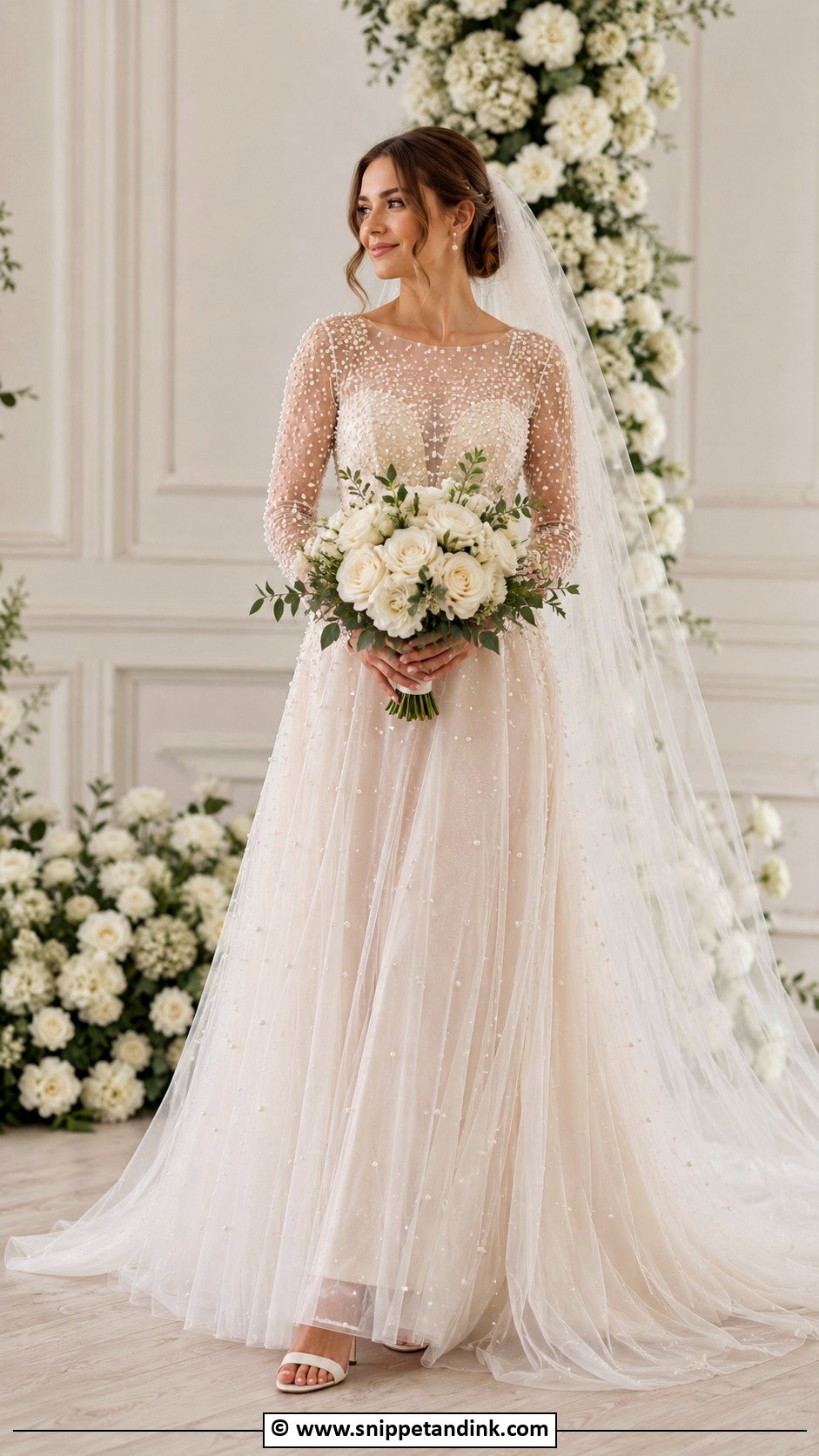 Pearl Beaded Wedding Dress - Snippet and Ink - 30 Wedding Dress Inspo Ideas
