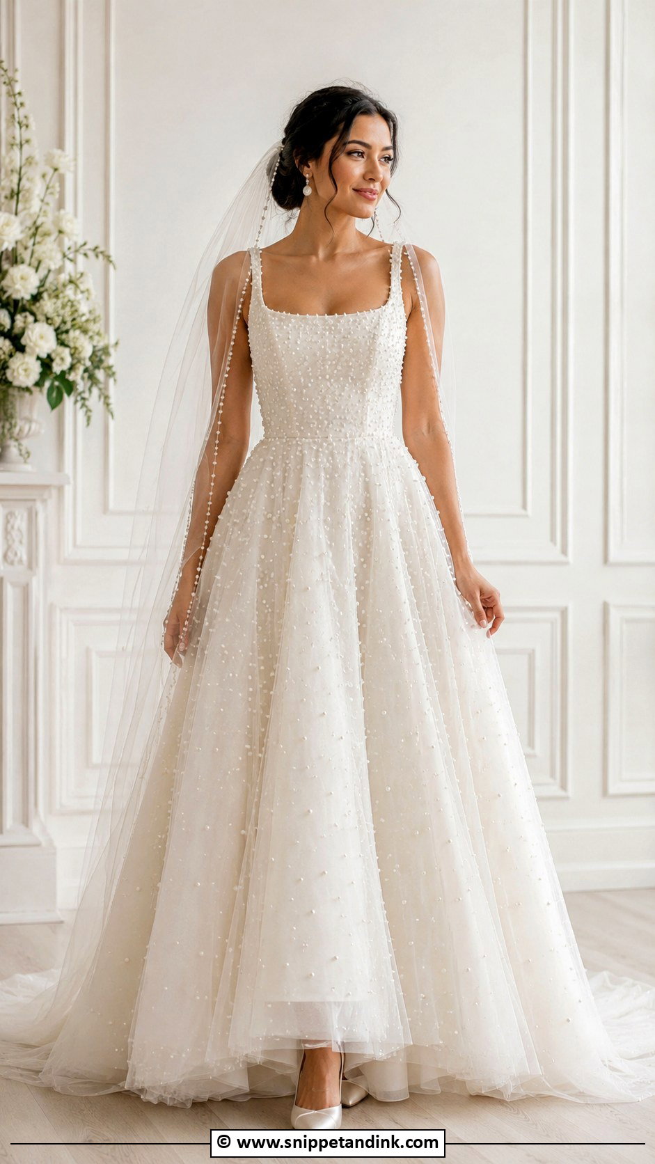 Pearl Beaded Wedding Dress - Snippet and Ink - 35 Wedding Dresses