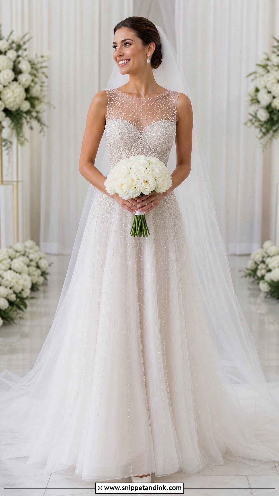 Pearl Beaded Wedding Dress - Snippet and Ink - 20 Angelic Wedding Dress Ideas