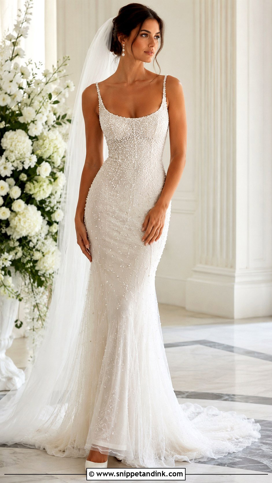 Pearl Beaded Wedding Dress - Snippet and Ink - 20 Detailed Wedding Dress Ideas