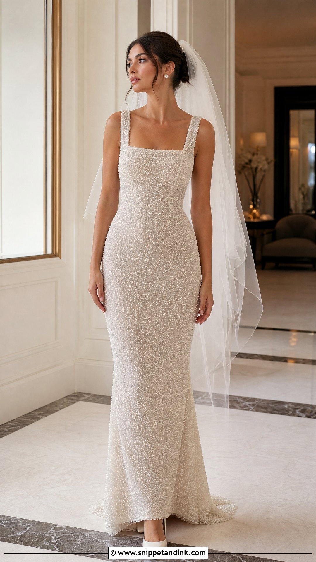 Pearl Beaded Wedding Dress - Snippet and Ink - 20 Elegant Wedding Dress Inspo Ideas