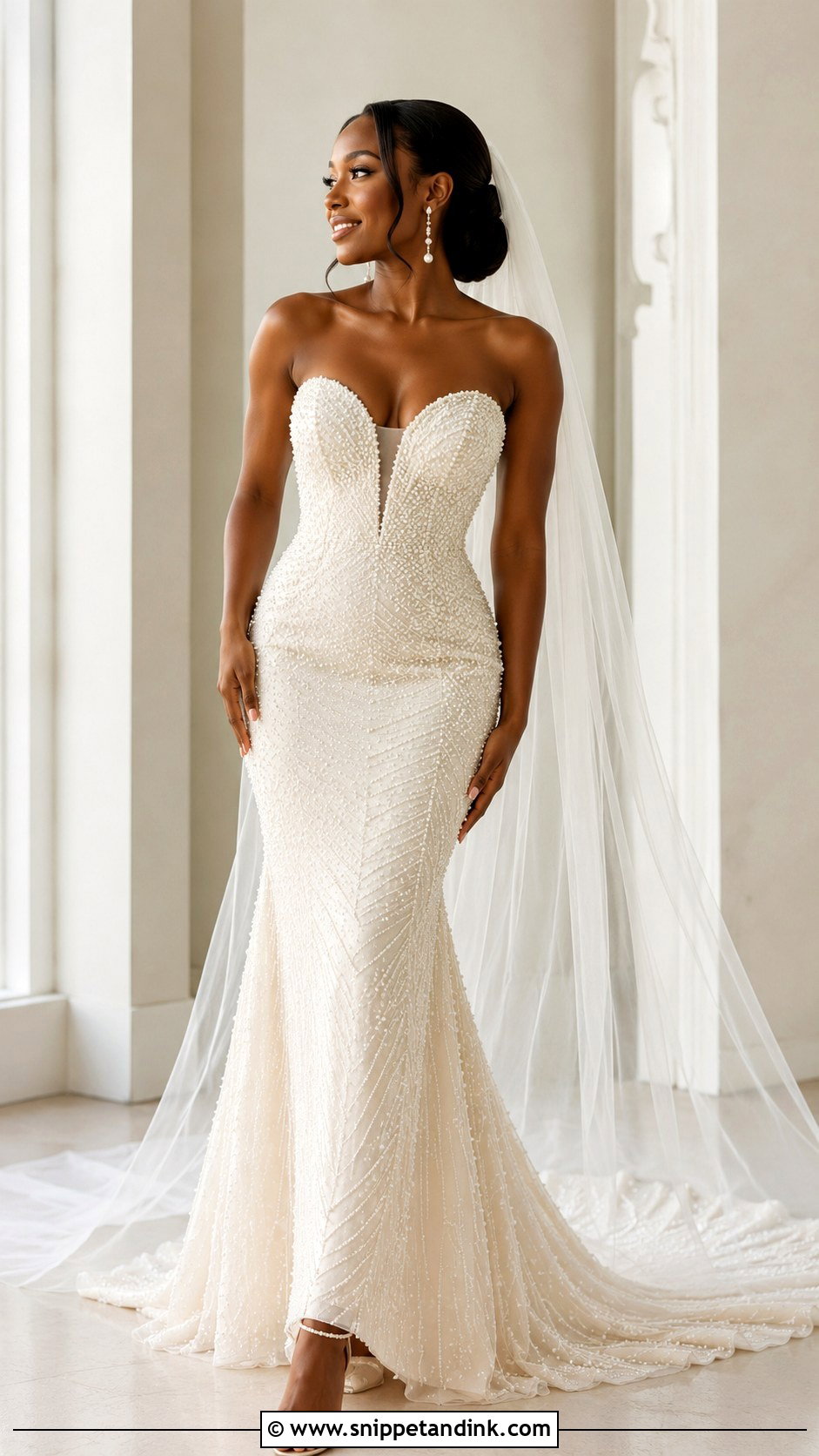 Pearl Beaded Wedding Dress For Black Women - Snippet and Ink - 30 Wedding Dress Black Women Ideas