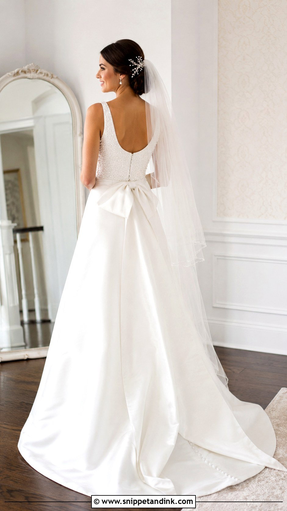 Pearl Beaded Wedding Dress With Bow - Snippet and Ink - 25 Pearl Beaded Wedding Dress Ideas