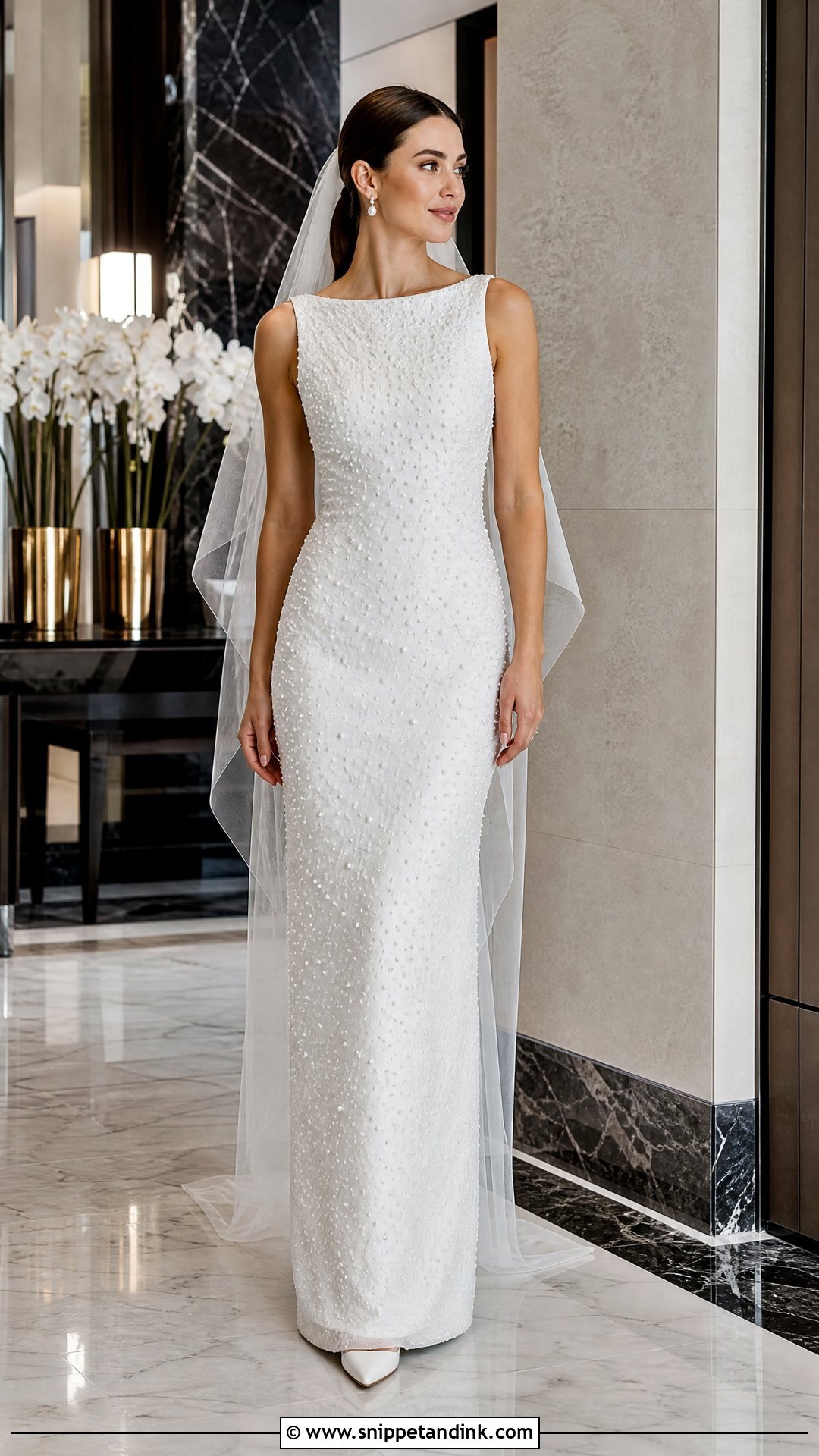 Pearl Beaded Wedding Dress With Satin Pumps - Snippet and Ink - 20 Top Wedding Dresses