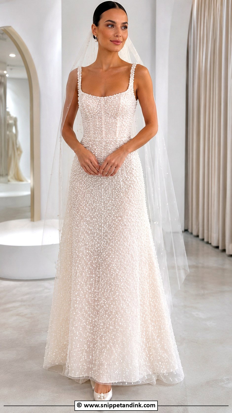 Pearl Beaded Wedding Dress - Snippet and Ink - 30 Beaded Wedding Dress Ideas