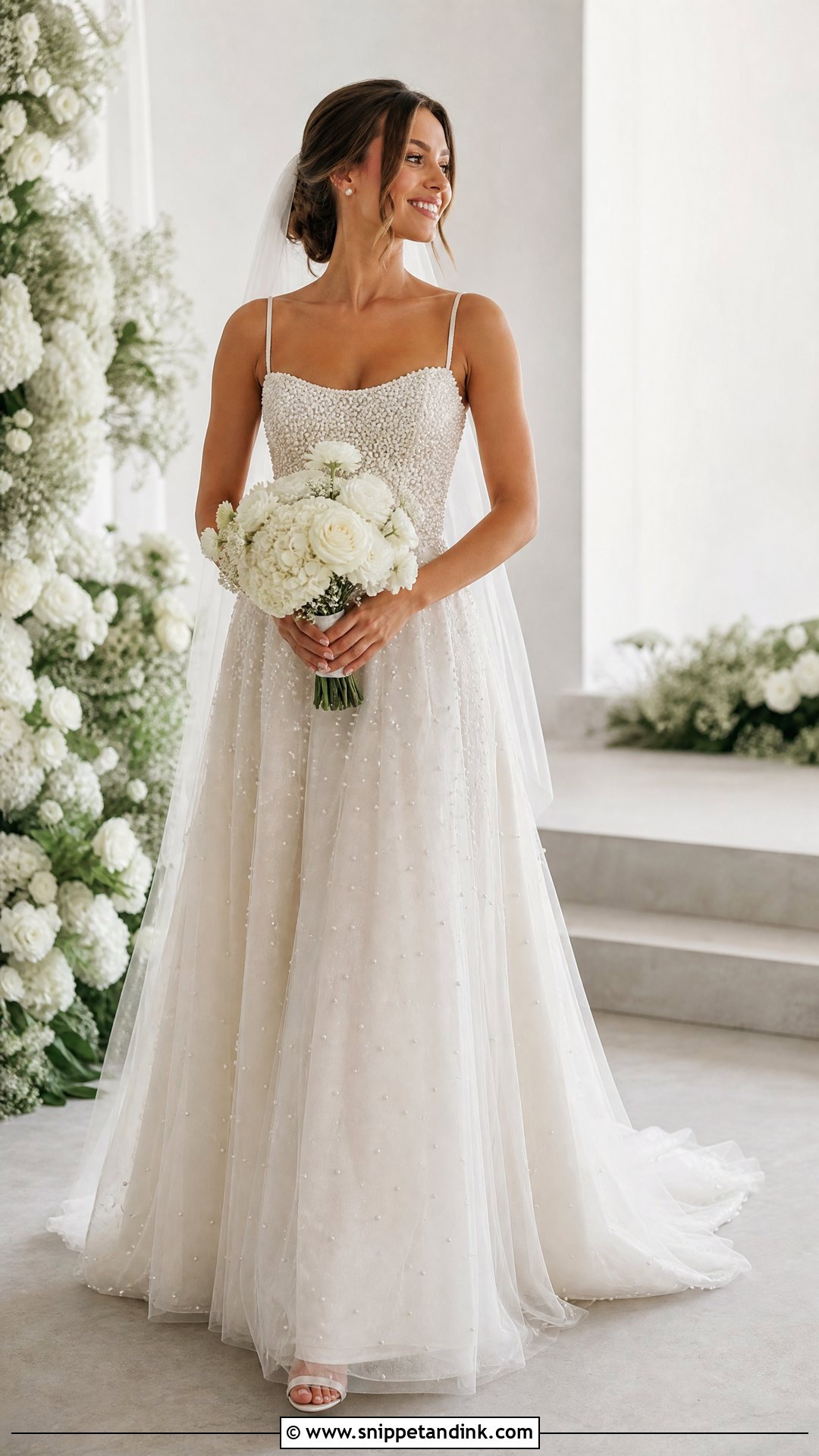 Pearl Beaded Wedding Gown - Snippet and Ink - 25 Beaded Wedding Gowns
