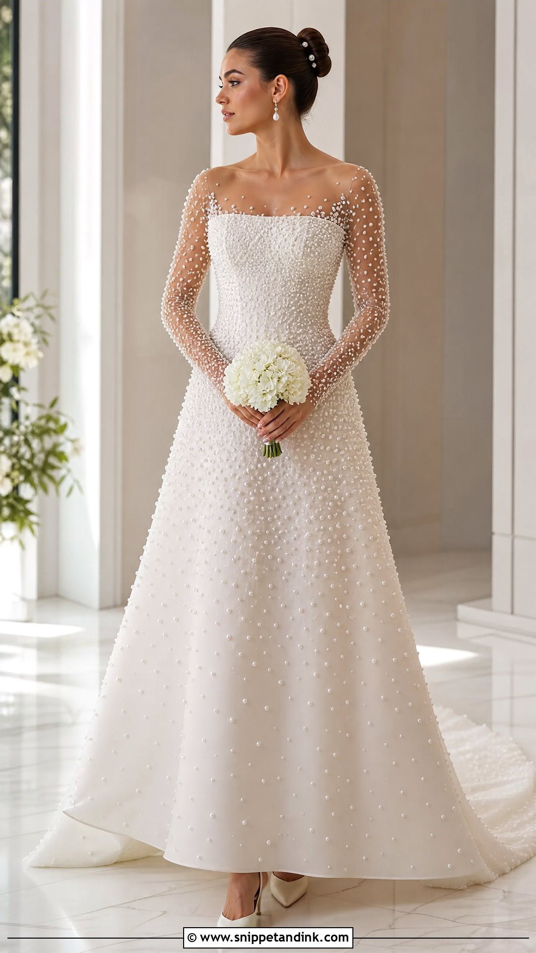 Pearl Beaded Wedding Gown - Snippet and Ink - 20 Whimsical Wedding Gown Ideas