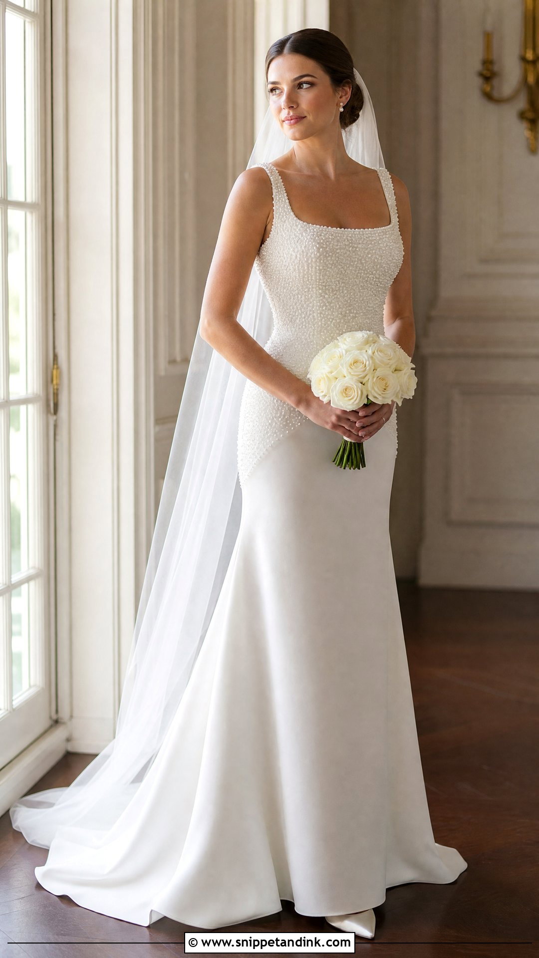Pearl Beaded White Wedding Gown - Snippet and Ink - 20 White Wedding Frocks Gowns