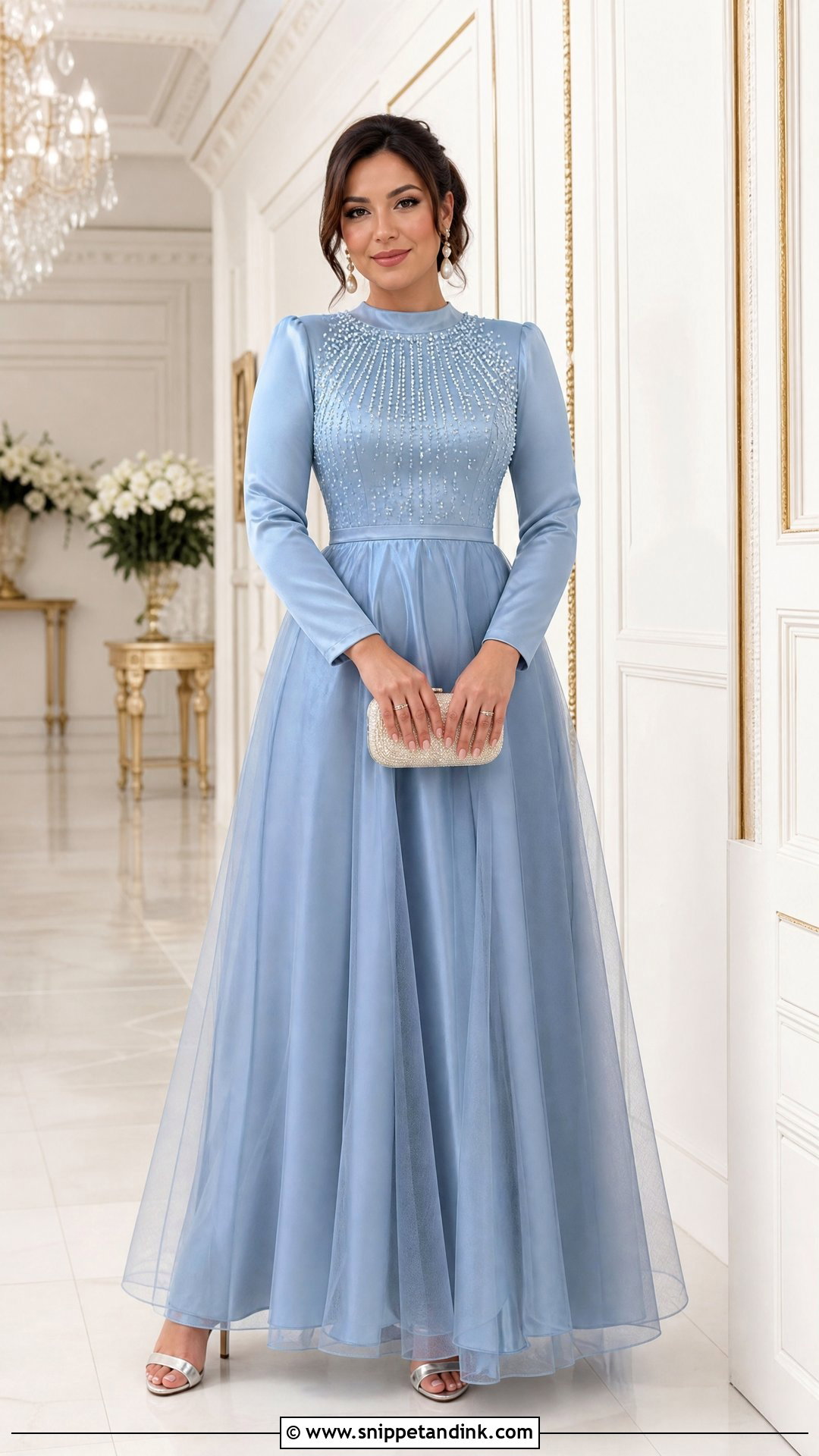 Pearl Blue Gown - Snippet and Ink - 25 Pearl Gown Ideas