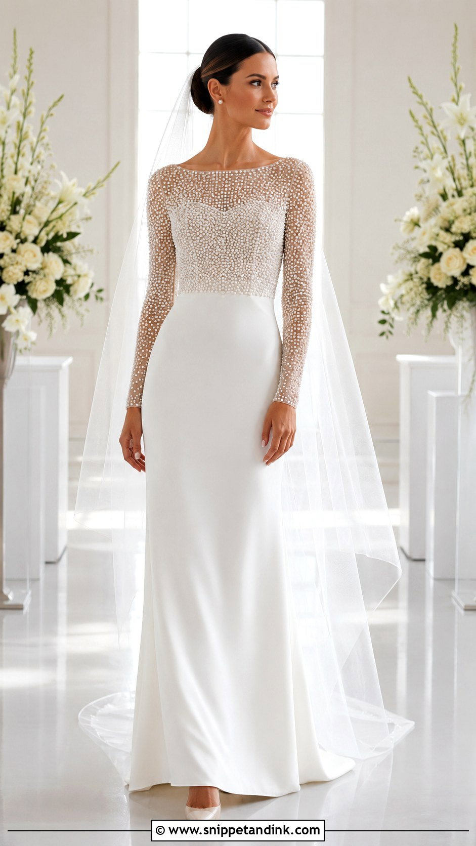Pearl Boatneck Wedding Dress - Snippet and Ink - 20 Boatneck Wedding Dresses